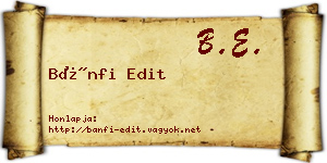 Bánfi Edit névjegykártya
